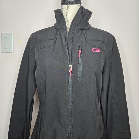 CB Black Long Sleeve Zip Up Jacket Breast Pocket Size M - Picture 4 of 7
